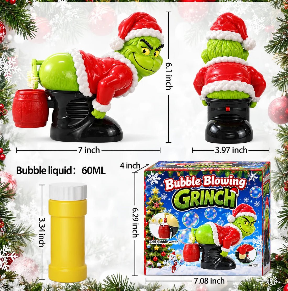 Funny Grinch – Christmas Bubble Toy — Misty Grinch