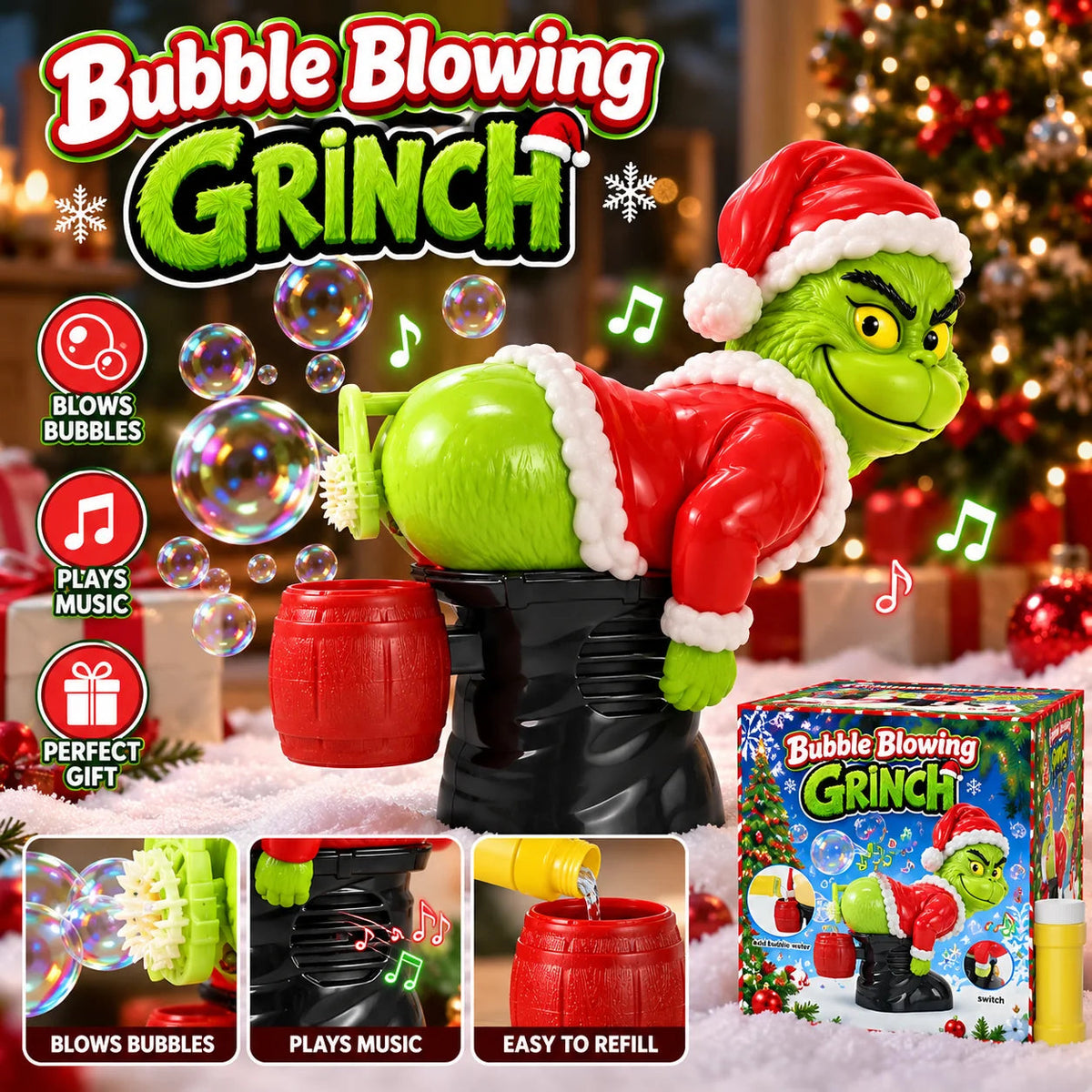 Funny Grinch – Christmas Bubble Toy — Misty Grinch