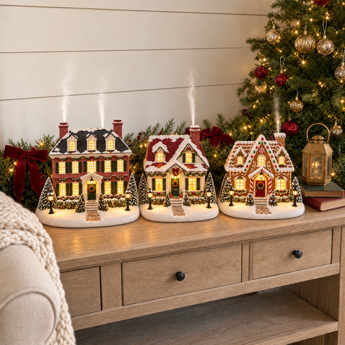 HollyNest Christmas Village – Essential Oil Diffuser Collection